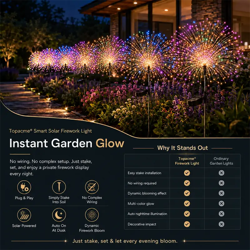 🎆Topacme® Outdoor Solar-Powered Moving Firework Lights🎇