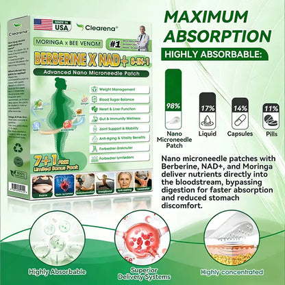 🇺🇸 𝐎𝐟𝐟𝐢𝐜𝐢𝐚𝐥 𝐔𝐒 𝐒𝐭𝐨𝐫𝐞 | 🧑‍⚕️🩺𝐂𝐥𝐞𝐚𝐫𝐞𝐧𝐚® 𝐌𝐨𝐫𝐢𝐧𝐠𝐚 · Moringa · Bee venom · Berberine × NAD+  𝟖-𝐢𝐧-𝟏 𝐀𝐝𝐯𝐚𝐧𝐜𝐞𝐝 𝐍𝐚𝐧𝐨 𝐌𝐢𝐜𝐫𝐨𝐧𝐞𝐞𝐝𝐥𝐞 𝐏𝐚𝐭𝐜𝐡 — 𝐎𝐧𝐜𝐞 𝐃𝐚𝐢𝐥𝐲, 𝐕𝐢𝐬𝐢𝐛𝐥𝐞 𝐑𝐞𝐬𝐮𝐥𝐭𝐬 𝐢𝐧 𝟕 𝐃𝐚𝐲𝐬 (obesity, ｌｏｏｓｅｓｋｉｎ,diabetes, sleep apnea, joint issues, and more For)
