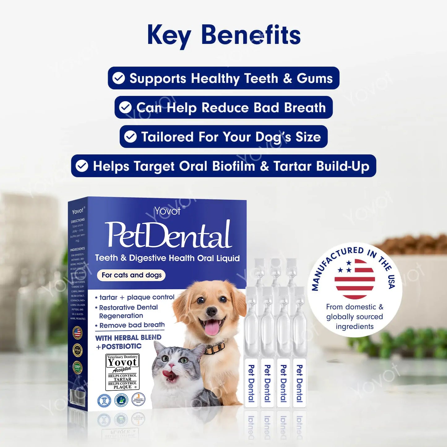 [Official USA Store] 𝐘𝐨𝐯𝐨𝐭® 𝐏𝐞𝐭 𝐃𝐞𝐧𝐭𝐚𝐥 & 𝐃𝐢𝐠𝐞𝐬𝐭𝐢𝐯𝐞 𝐇𝐞𝐚𝐥𝐭𝐡 𝐎𝐫𝐚𝐥 𝐒𝐨𝐥𝐮𝐭𝐢𝐨𝐧 – Freshen Breath, Remove Tartar & Promote gum regeneration, stabilize teeth (for Cats & Dogs)  – Save 70% Today!