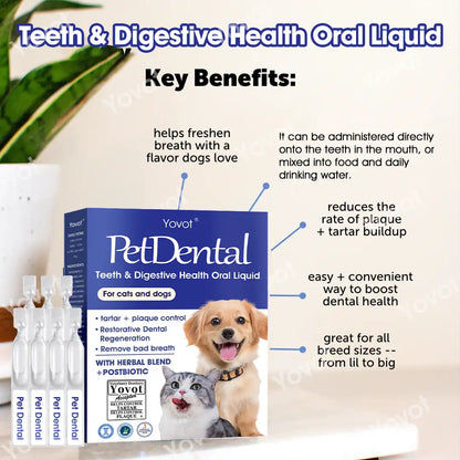 [Official USA Store] 𝐘𝐨𝐯𝐨𝐭® 𝐏𝐞𝐭 𝐃𝐞𝐧𝐭𝐚𝐥 & 𝐃𝐢𝐠𝐞𝐬𝐭𝐢𝐯𝐞 𝐇𝐞𝐚𝐥𝐭𝐡 𝐎𝐫𝐚𝐥 𝐒𝐨𝐥𝐮𝐭𝐢𝐨𝐧 – Freshen Breath, Remove Tartar & Promote gum regeneration, stabilize teeth (for Cats & Dogs)  – Save 70% Today!