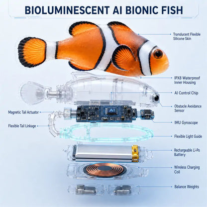 HUBUQ® Glow-in-the-dark electronic pet fish