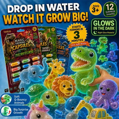 🦄Save 50% by Ordering Today丨HUBUQ® Grow-in-Water Animal Capsules – Watch Them Expand Into Soft Animal Shapes 💧🦖