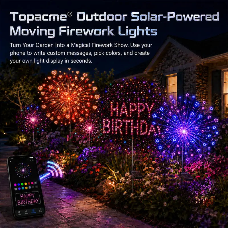 🎆Topacme® Outdoor Solar-Powered Moving Firework Lights🎇