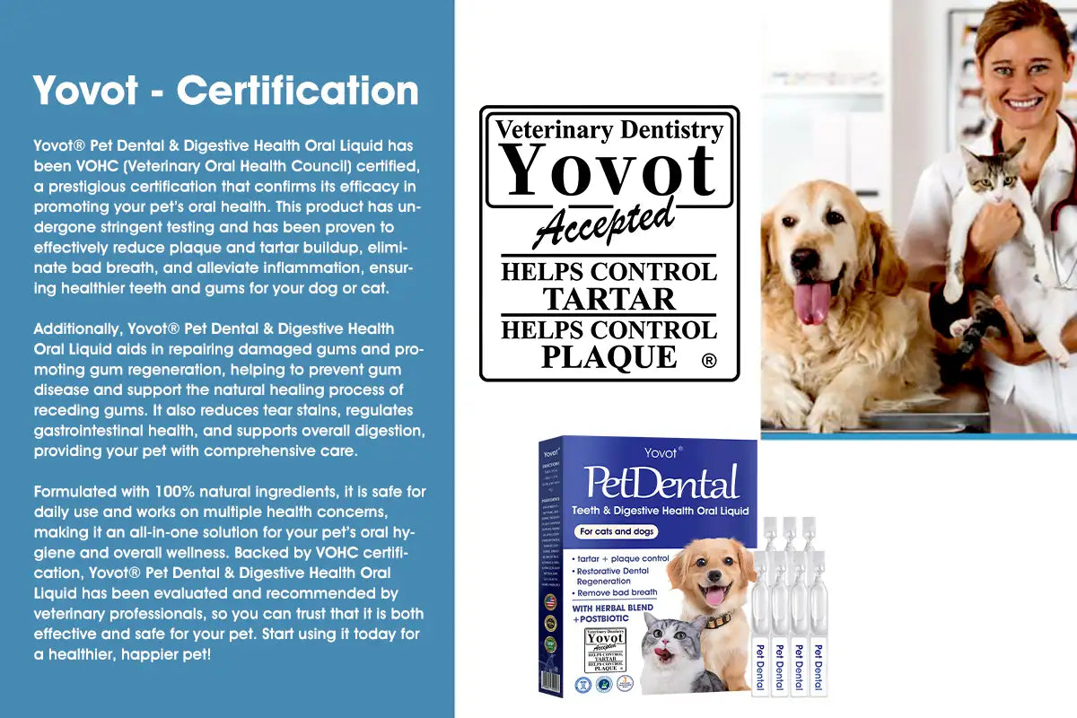 [Official USA Store] 𝐘𝐨𝐯𝐨𝐭® 𝐏𝐞𝐭 𝐃𝐞𝐧𝐭𝐚𝐥 & 𝐃𝐢𝐠𝐞𝐬𝐭𝐢𝐯𝐞 𝐇𝐞𝐚𝐥𝐭𝐡 𝐎𝐫𝐚𝐥 𝐒𝐨𝐥𝐮𝐭𝐢𝐨𝐧 – Freshen Breath, Remove Tartar & Promote gum regeneration, stabilize teeth (for Cats & Dogs)  – Save 70% Today!