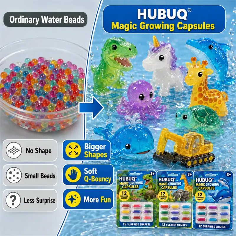 🦄Save 50% by Ordering Today丨HUBUQ® Grow-in-Water Animal Capsules – Watch Them Expand Into Soft Animal Shapes 💧🦖