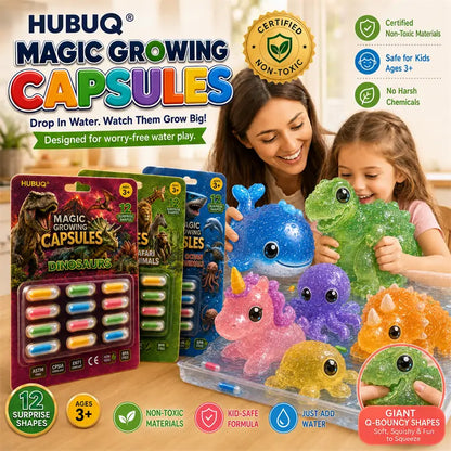 🦄Save 50% by Ordering Today丨HUBUQ® Grow-in-Water Animal Capsules – Watch Them Expand Into Soft Animal Shapes 💧🦖