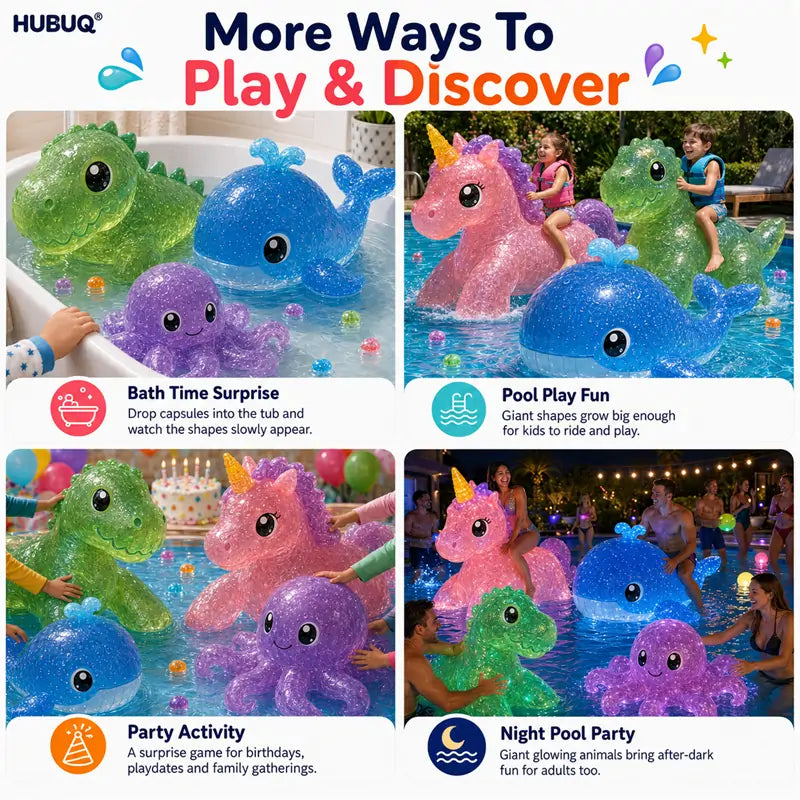 🦄Save 50% by Ordering Today丨HUBUQ® Grow-in-Water Animal Capsules – Watch Them Expand Into Soft Animal Shapes 💧🦖