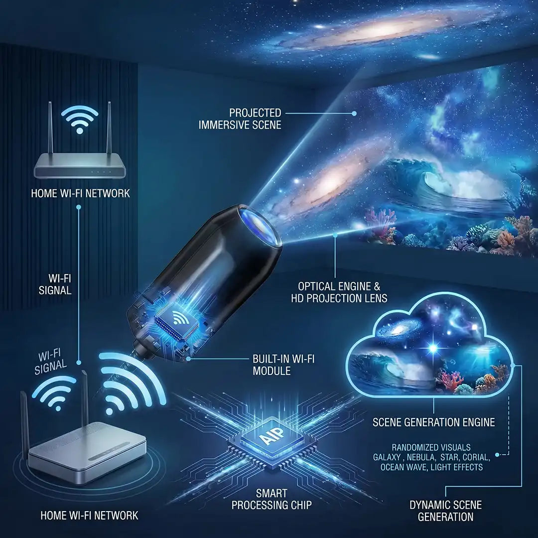 🇺🇸Official U.S. Store | Topacme® Night Light Projector - Smart Holographic Star Projector