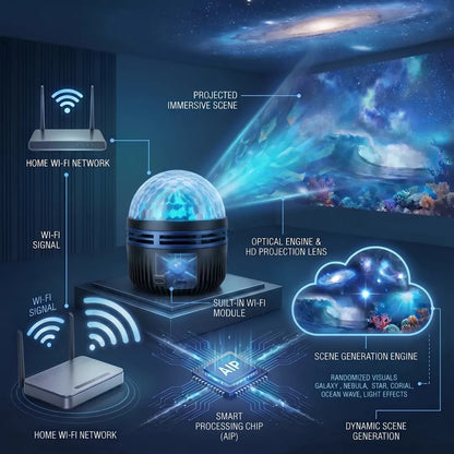 🇺🇸Official U.S. Store | Topacme® 360° Night Light Projector - Smart Holographic Star Projector